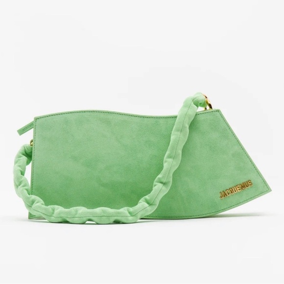 Jacquemus Light Green Suede La Vague Shoulder Bag - Picture 2 of 14